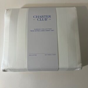 Charter Club Damask Collection Twin Extra Long Sheet Set 550TC Cotton NIP